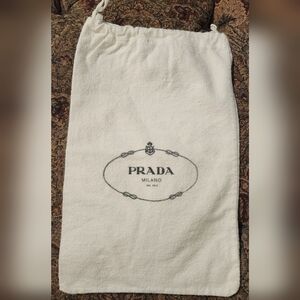 Prada Soft White Flannel Drawstring Dust Bag B